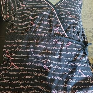 2X breast cancer awareness scrub top
